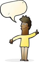 cartoon man with idea with speech bubble vector