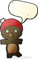 cartoon cute black bear with speech bubble vector