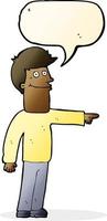 cartoon man pointing with speech bubble vector