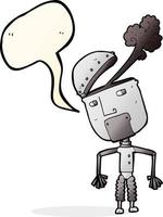 cartoon funny robot with speech bubble vector