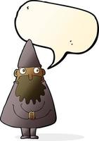 cartoon wizard with speech bubble vector