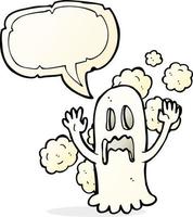 cartoon spooky ghost with speech bubble vector