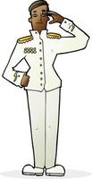 cartoon military man in dress uniform vector