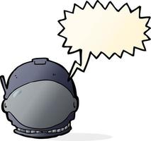 cartoon astronaut face with speech bubble vector