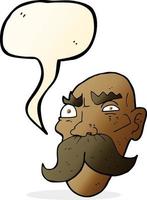 cartoon angry old man with speech bubble vector