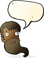 cartoon bearded man with speech bubble vector