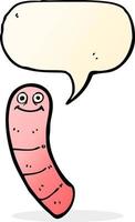 cartoon worm with speech bubble vector