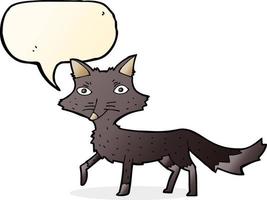 cartoon little wolf with speech bubble vector