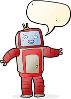 cartoon robot with speech bubble vector