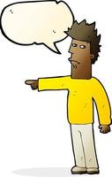 cartoon man pointing with speech bubble vector