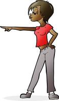 cartoon hip woman pointing vector