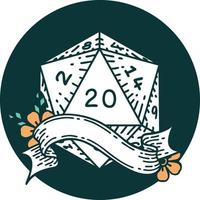 icono natural de tirada de dados veinte d20 vector