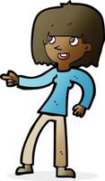 cartoon girl pointing vector