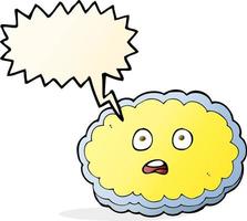 shocked cartoon cloud face with speech bubble vector