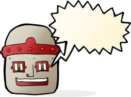 cartoon robot head with speech bubble vector