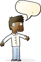 cartoon shocked man with speech bubble vector