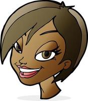 cartoon pretty female face vector