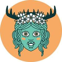 orc druid character face icon vector