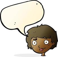 cartoon confused woman with speech bubble vector