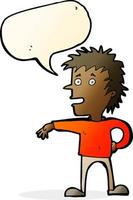 cartoon man making dismissive gesture with speech bubble vector