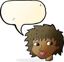 cartoon surprised woman with speech bubble vector