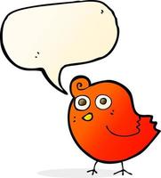 funny cartoon bird with speech bubble vector