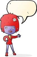 cartoon vampire girl with speech bubble vector