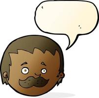 cartoon man with mustache with speech bubble vector