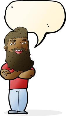 cartoon proud man with speech bubble