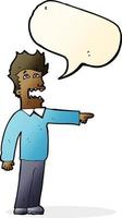 cartoon man accusing with speech bubble vector