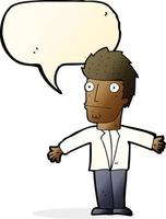 cartoon confused man with speech bubble vector