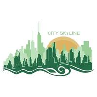 City silhouette skyline illustration design. City landscape Panorama building vector