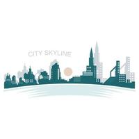 diseño de ilustración de horizonte de silueta de ciudad. ciudad paisaje panorama edificio vector