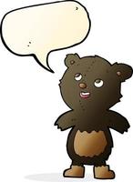 cartoon black bear with speech bubble vector