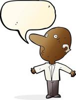 cartoon confused middle aged man with speech bubble vector