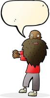 cartoon bearded old man with speech bubble vector