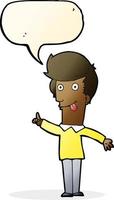 cartoon funny man with idea with speech bubble vector