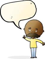 cartoon bald man with idea with speech bubble vector