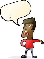 cartoon complaining man with speech bubble vector