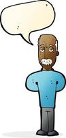 cartoon annoyed balding man with speech bubble vector