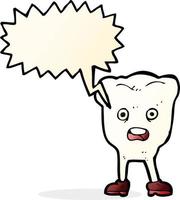 cartoon tooth with speech bubble vector