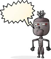 cartoon robot with speech bubble vector