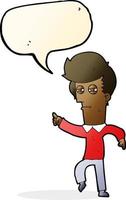 cartoon man accusing with speech bubble vector