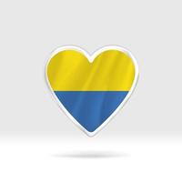 Heart from Ukraine flag. Silver button heart and flag template. Easy editing and vector in groups. National flag vector illustration on white background.