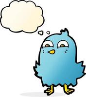 funny cartoon bird with speech bubble vector