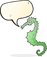 cartoon sea horse with speech bubble vector