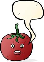 tomate de dibujos animados con burbujas de discurso vector