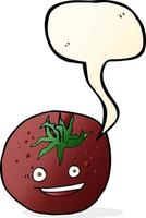 cartoon tomato with speech bubble vector