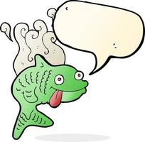 cartoon smelly fish with speech bubble vector