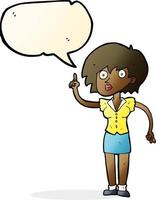 cartoon woman with question with speech bubble vector